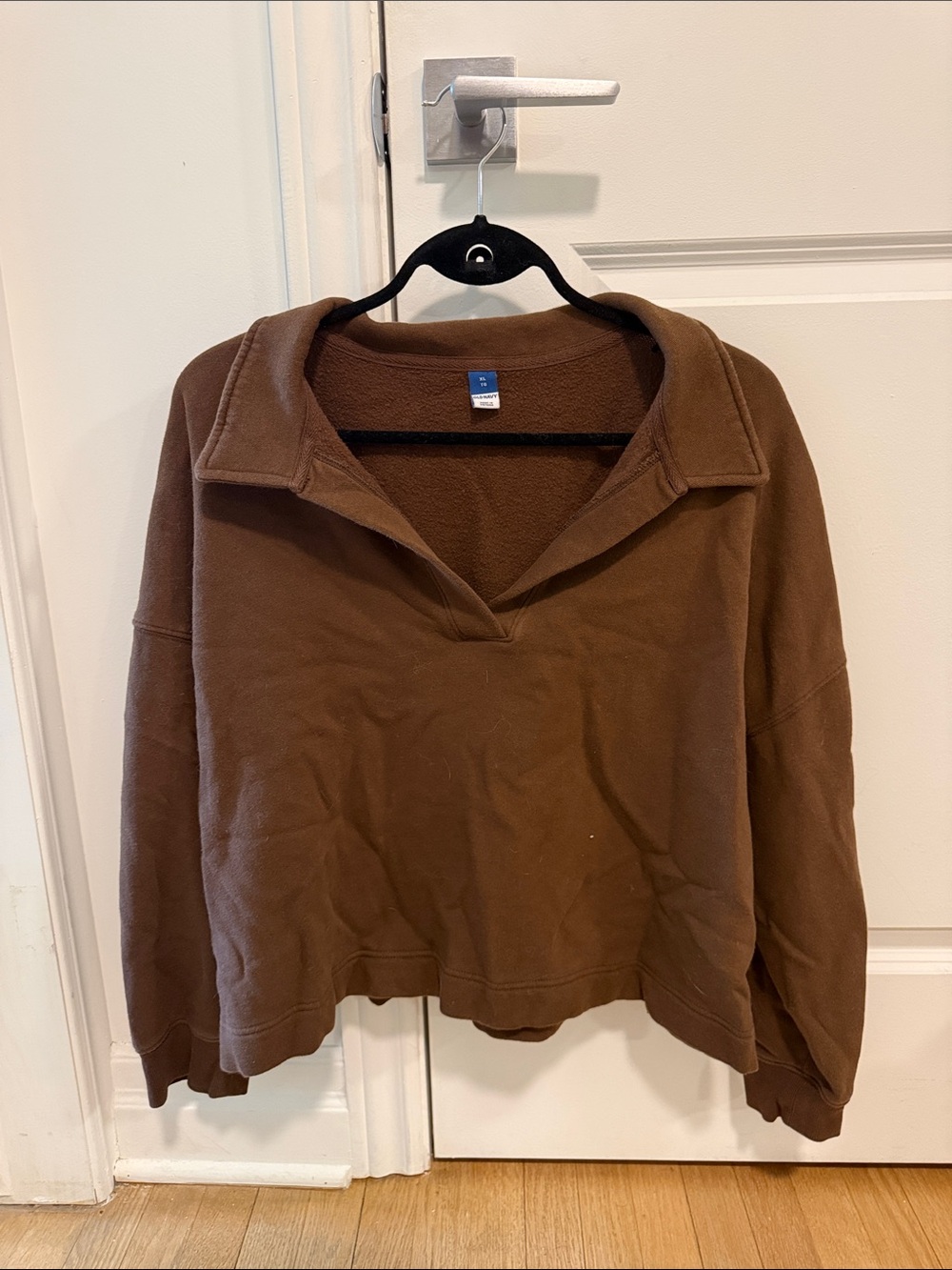 Old Navy Brown V-Neck Pullover Sweatshirt